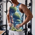thumbnail image 5 of KLL Fantasy Treehouse Planet Scene Print Men's Muscle Gym Workout Stringer Tank Tops Bodybuilding Fitness T-Shirts Tank Tops Men-3X-Large, 5 of 7