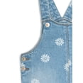 thumbnail image 3 of Wonder Nation Toddler Girls Floral Denim Shortalls, Sizes 12M-5T, 3 of 4