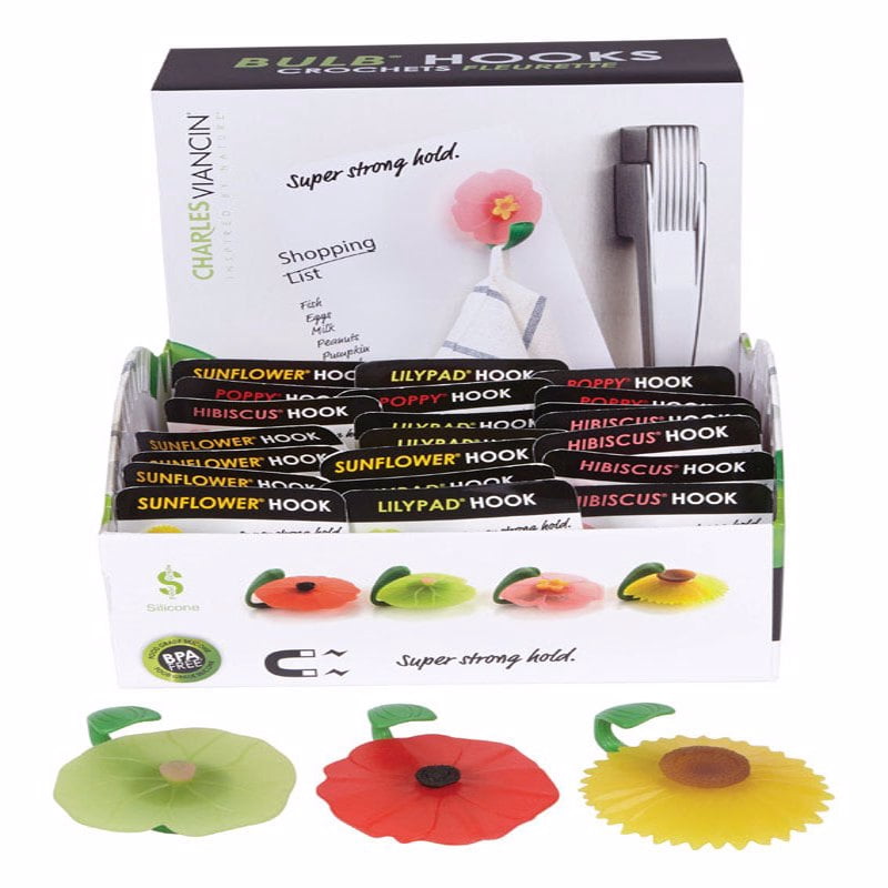 24Pack Charles Viancin 2 in. W x 2 in. L Assorted Colors Magnetic Flower Hooks