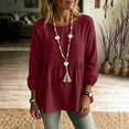 thumbnail image 4 of BUIGTTKLOP Womens Babydoll Tops V Neck Peplum Blouse Smocked Loose Fitted Tunic Top Puff Sleeve Dressy Tee Shirts, 4 of 8