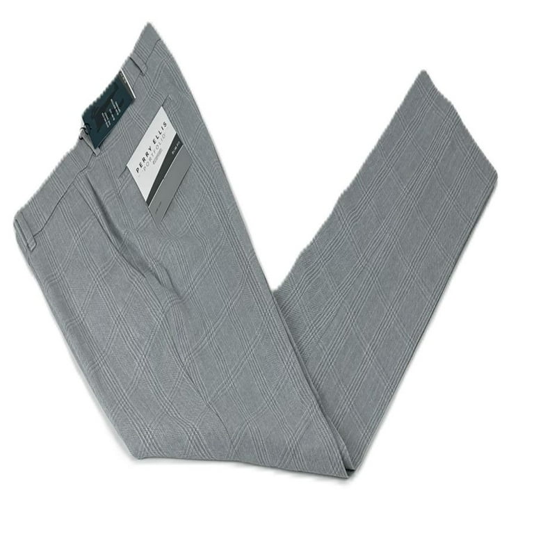 Perry Ellis Portfolio Men's Slim-Fit Flat Front Twill Pants