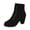 Black, variant on Miqool Women's Faux Leather Lace Up Ankle Boots Round Toe Block Heels Winter Cold Weather Warm Booties
