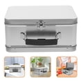 thumbnail image 3 of Small Metal Containers With Lids Silver 1Pack 8.1x5.9x3.9in, 3 of 4