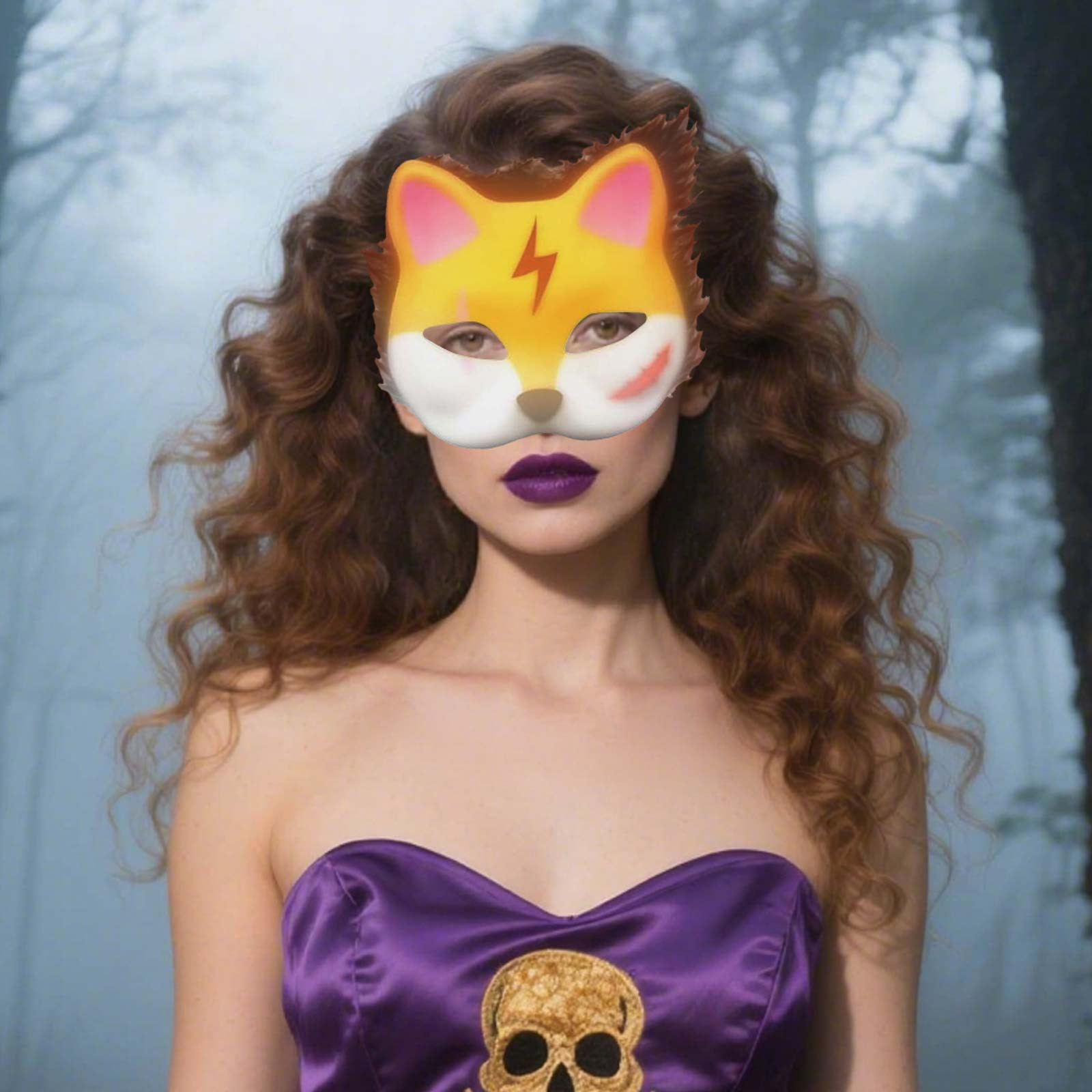 6PCS Paper Therian Cat Set - DIY Gear Including Blank Fabrics Brushes Mesh Sheets Glowing Paint for Halloween and Parties