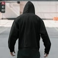 thumbnail image 6 of Yiliang Men Solid Long Sleeve Shoulder Drop Pullover Side Hood Hoodie Sweatshirts,Black,S, 6 of 6