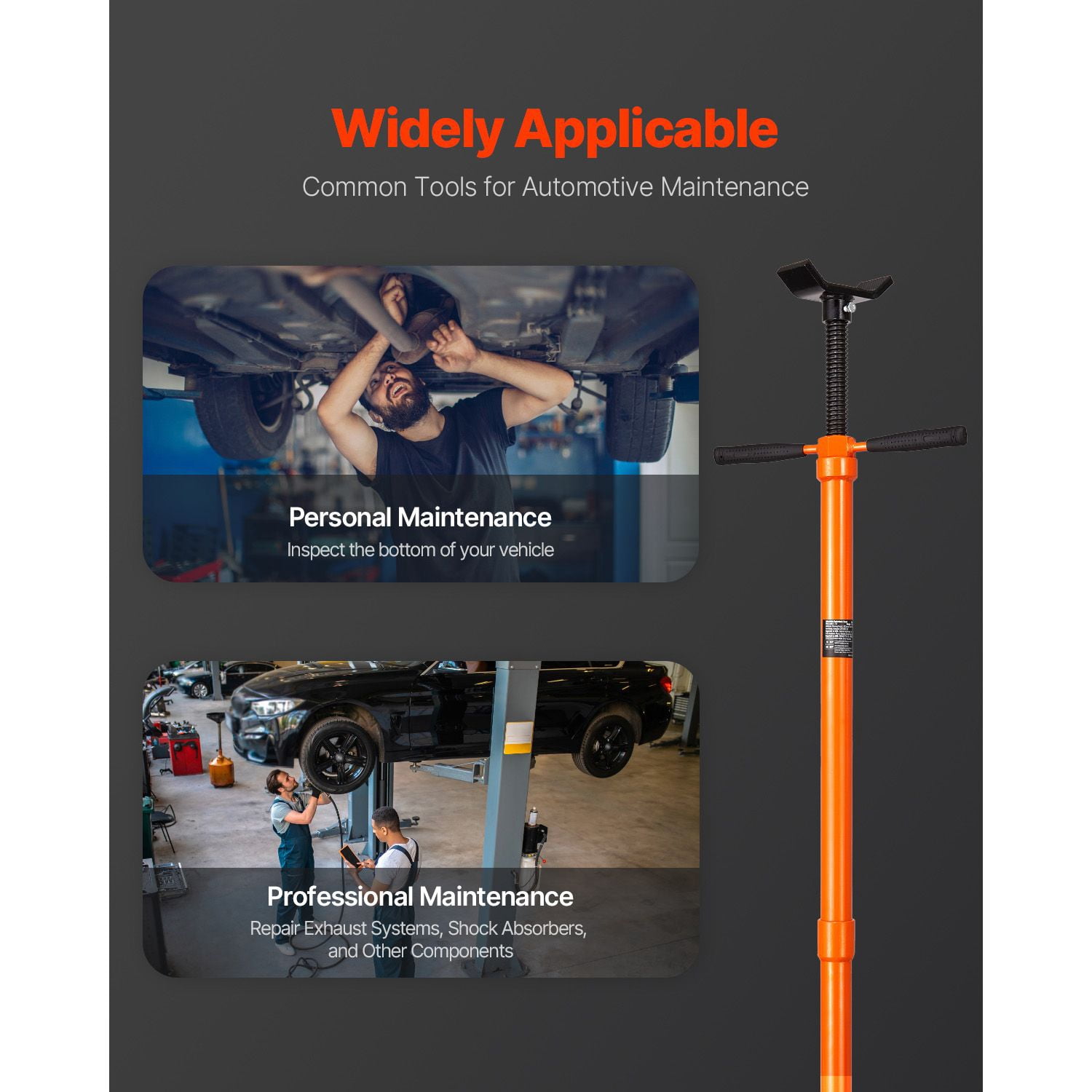 Dranite Jack Stand 1500Lb Capacity, Threaded Screw Pole Lift from 52.8 to 76 Inches