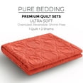thumbnail image 4 of Quilt Set King/Cal King/California King Size Coral - Oversized Bedspread - Microfiber Coverlet - Includes 1 Quilt and 2 Shams, Ocean Star Pattern, 4 of 7