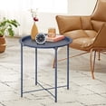 thumbnail image 2 of Taomika Blue Side Table / End Table with Round Removable Tray, Set of 2, 2 of 7