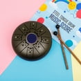 thumbnail image 2 of Labymos 5.5 Inches Mini Steel Tongue Drum 8 Notes C Key Handpan Drum Chinese Zodiac Patterned Tank Drum Percussion Instrument with Bag Music Book Mallets (Tiger Pattern & Brown Grey Color), 2 of 7
