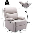hzlagm Swivel Rocking Recliner Chair with New Technology Fabric Easy to