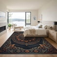 thumbnail image 3 of ODIKA 4'x6' Machine Washable Non-Slip Area Rug, Oriental Burnt Orange High Traffic Rug, Grey, 1253581, 3 of 7