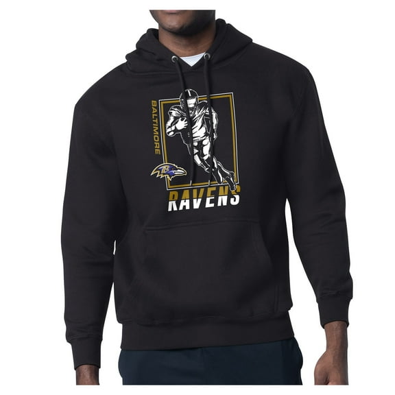 Men's Starter Black Baltimore Ravens Player Grid Pullover Hoodie