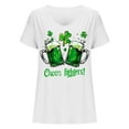 thumbnail image 4 of lcziwo St Patrick's Day Cotton Shirt for Women Fashion Letter Graphic Tee Tops Loose Casual U Neck Short Sleeve Tshirts Summer Athletic Blouses White M, 4 of 5
