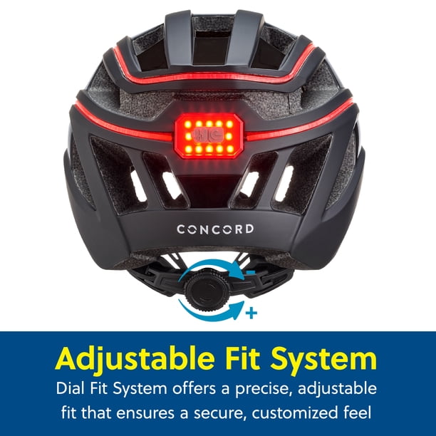adult bike helmet with the dial a fit system Avion E-Bike Schwinn on the way to meet up with friends Helmet Light Bicycle Light Fitting