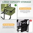 thumbnail image 6 of UBesGoo Portable Director Chair, 265 lbs Capacity Folding Outdoor Chair with Side Tray & Insulated Cooler Bag for Camping, Tailgating, Sports, Army Green with Light Yellow Accents, 6 of 18