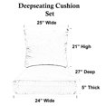 RSH Décor Indoor Outdoor Deep Seating Cushion Set, 24”x 27” x 5” Seat