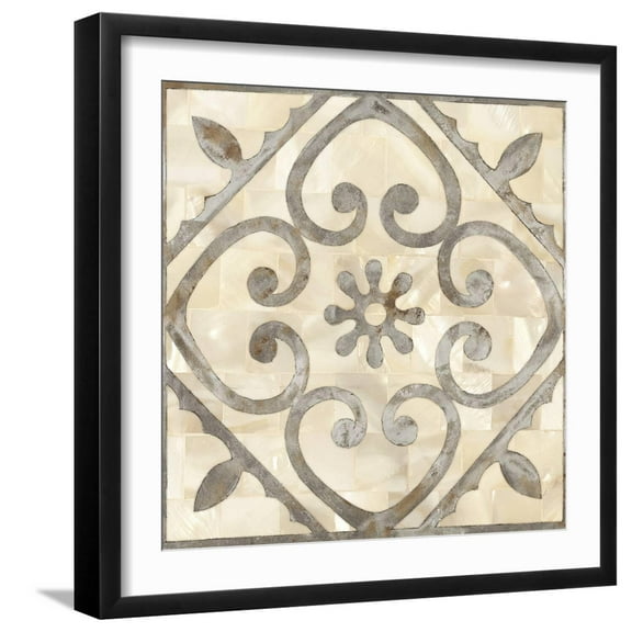 Art.com Natural Moroccan Tile 2 Art Print by Hope Smith, Black Frame Wall Art, 21" x 21"