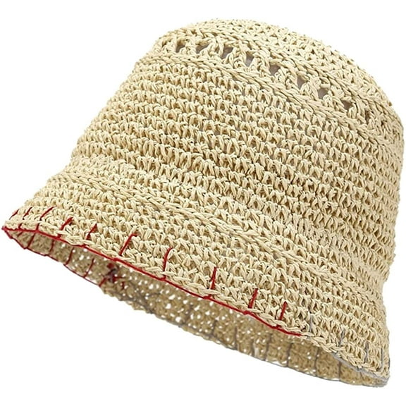 CoCopeaunts Sun Hat for Women Wide Brim Fishing Hats Cute Bucket Hat Outdoor Beach Hat Handmade Woven Cap 2023