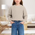 thumbnail image 3 of XIMIN Toddler Baby Knit Sweater Boys Girls Solid Color Crewneck Pullover Round Neck Long Sleeve Cute Sweaters Knitwear Fall Winter Warm Clothes, 3 of 3