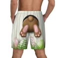 thumbnail image 4 of Daiia Brown Bunny Mens Swim Trunks Swim Shorts Quick Dry Swim Shorts with Mesh Lining Pockets-Small, 4 of 9