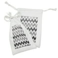 thumbnail image 2 of Chevron Fabric Pouch Set of 2, Zig Zag Lines Pattern on Wooden Looking Background Rustic Home Print, Drawstring Bag for Toiletries Masks and Favors, 9" x 6", Pale Grey White and Grey, by Ambesonne, 2 of 2