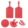 thumbnail image 3 of Unique Bargains 1 Pc Solid Color Luggage Tag for Travel PU Red, 3 of 5