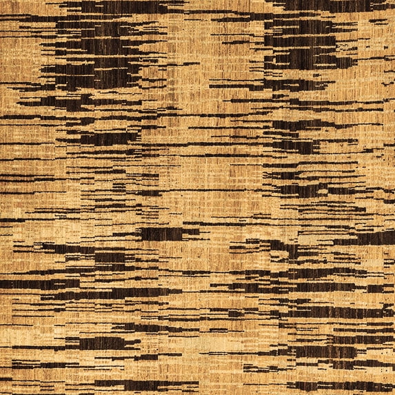 Ahgly Company Indoor Square Abstract Brown Modern Area Rugs, 3' Square
