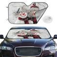 thumbnail image 3 of Lsque Christmas Snowman With Hat Car Windshield Sun Shade | Accordion Folding Style Auto Shade for Car Truck SUV Van | Blocks UV Rays Sun Visor Protector | Medium, 3 of 7