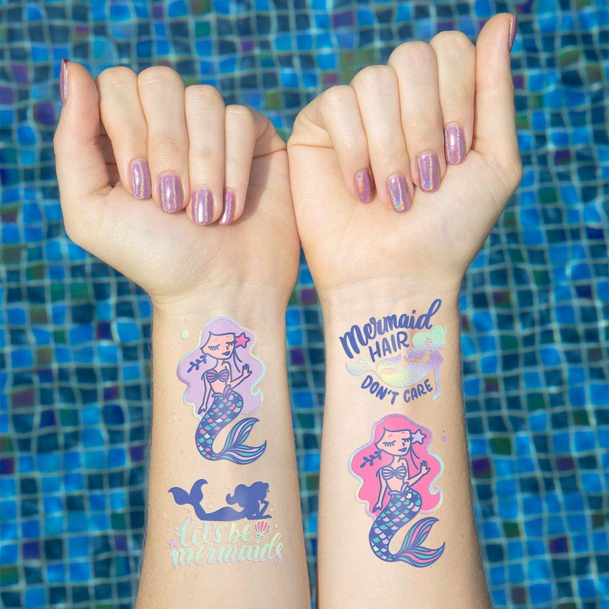 Luminous Mermaid Party Supplies Kids Tattoos Temporary for Girls Mermaid Party Decorations Leesgel Mermaid Tattoos for Kids 