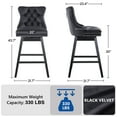 thumbnail image 2 of Tewloss 30" Swivel Bar Stools Set of 4 With Back Velvet Bar Height Chairs for Home Kitchen, Black, 2 of 8