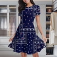 thumbnail image 2 of Vintage Bandana Patchwork Pattern Women's Classic Swing Skater Dress Casual Work Party Cocktail Dresses, 2 of 6