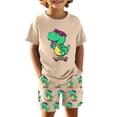 thumbnail image 3 of MIASHUI Ensembles et Tenues pour Garçons Imprimé Dinosaure Ensemble Haut à Manches Courtes Col Rond et Shorts pour Tenue Décontractée Âges 4-12 pour Activités Quotidiennes et Extérieures, 3 of 3