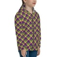 thumbnail image 5 of Kdxio Mardi Gras Plaid Pattern Kids Boys Girls Zip Up Hoodie 3D Printed Hooded Sweatshirt Hoody Coat with Pocket 7-12 Y-Small, 5 of 6