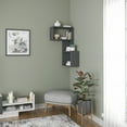 thumbnail image 3 of Ada Home Decor Furniture 18.5" 3 Tier Anthracite Wingate Modern Wall Shelf, 3 of 7