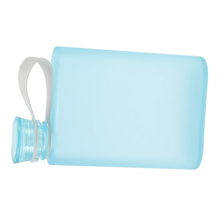 Portable Flat Water Bottle 380ml Plastic Travel Water Bottles Clear Square Water  Bottle Reusable Drinking Bottles for Outdoor Sport Gym Camping 