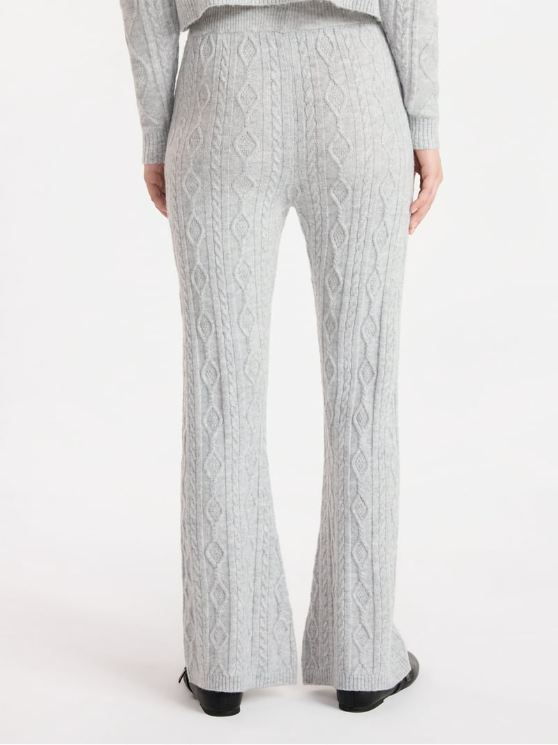 No Boundaries Cable Knit Flare Sweater Pants, 29.5'' Inseam