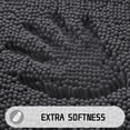 thumbnail image 3 of Alfombra de baño Yimobra Luxury Chenille Shaggy gris oscuro 80x50 cm, 3 of 9