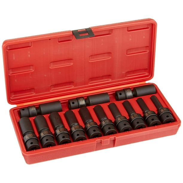 Sunex Tools 3691 13 Piece 3/8" Drive 12 Point Metric Universal Impact