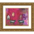 thumbnail image 1 of Ogren, Sarah 32x26 Gold Ornate Wood Framed with Double Matting Museum Art Print Titled - Hot Pink Bull, 1 of 4