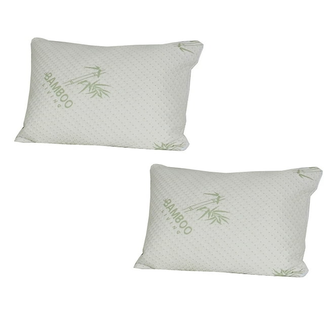 Waterproof Pillow Protector 2 Piece Set, Bamboo Blend Hypoallergenic, Zippered Encasement, Pillow Covers Protect Against Fuilds, Dust Mite, Bacteria & Allergens