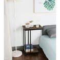 thumbnail image 3 of JJS Side End C Table for Sofa, Living Room Couch Table Snack Table That Slide Under for Small Spaces Rustic Brown, 3 of 5