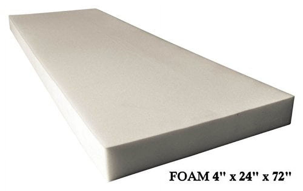 High Density Upholstery Foam Cushion - 6" Thick X 24" Wide X 72" Long - Made In USA