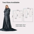 thumbnail image 3 of Winthome Flannel Wearable Blanket Large Soft Fleece TV Throw Wrap Robe Blanket with Sleeves Comfy Warm Full Body Black 55''X 67'' inch Black, 3 of 7
