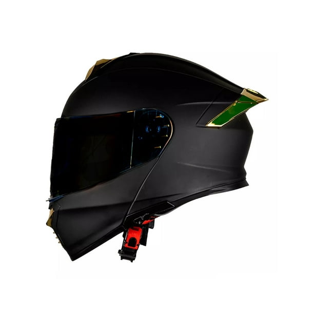 Casco Abatible Para Moto Kov Thunder Negro Dorado