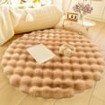 thumbnail image 2 of Hiroekza Premium Round Velvet Carpet Rugs - Soft, Non-Slip Floor Mat for Living Room, Bedroom, Bathroom (24x24 Inches, Multiple Colors) Khaki, 2 of 4