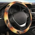 thumbnail image 3 of Lsque Sunset Dancing Dolphin A Ultra Soft Car Steering Wheel Cover for Women, Standard 15 inch Size for Truck Van SUV Auto, 3 of 8