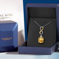 thumbnail image 5 of 925 Silver and 10K Yellow Gold Yellow Citrine and Moissanite and Lab Grown Diamond Pendant Necklace for Women | 6.73 Cttw | Gemstone November Birthstone | Cushion 12MM | With 18 inch Chain, 5 of 6