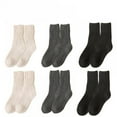 thumbnail image 3 of 6pairs Women's Winter Boots Socks Thick Warm Cozy Crew Socks Solid Color Gifts, Comfy Stretchy, 3 of 7