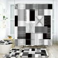 thumbnail image 4 of 4-Piece Modern Bathroom Set - Premium Shower Curtain, Anti-Slip Bath Mat, Toilet Cover & U-Shaped Rug in Multiple Colors, 4 of 4