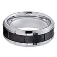thumbnail image 2 of Silly Kings Black Tungsten - 8mm - Wedding Band - Tungsten Carbide Ring - Men's Tungsten Ring (10.5), 2 of 3